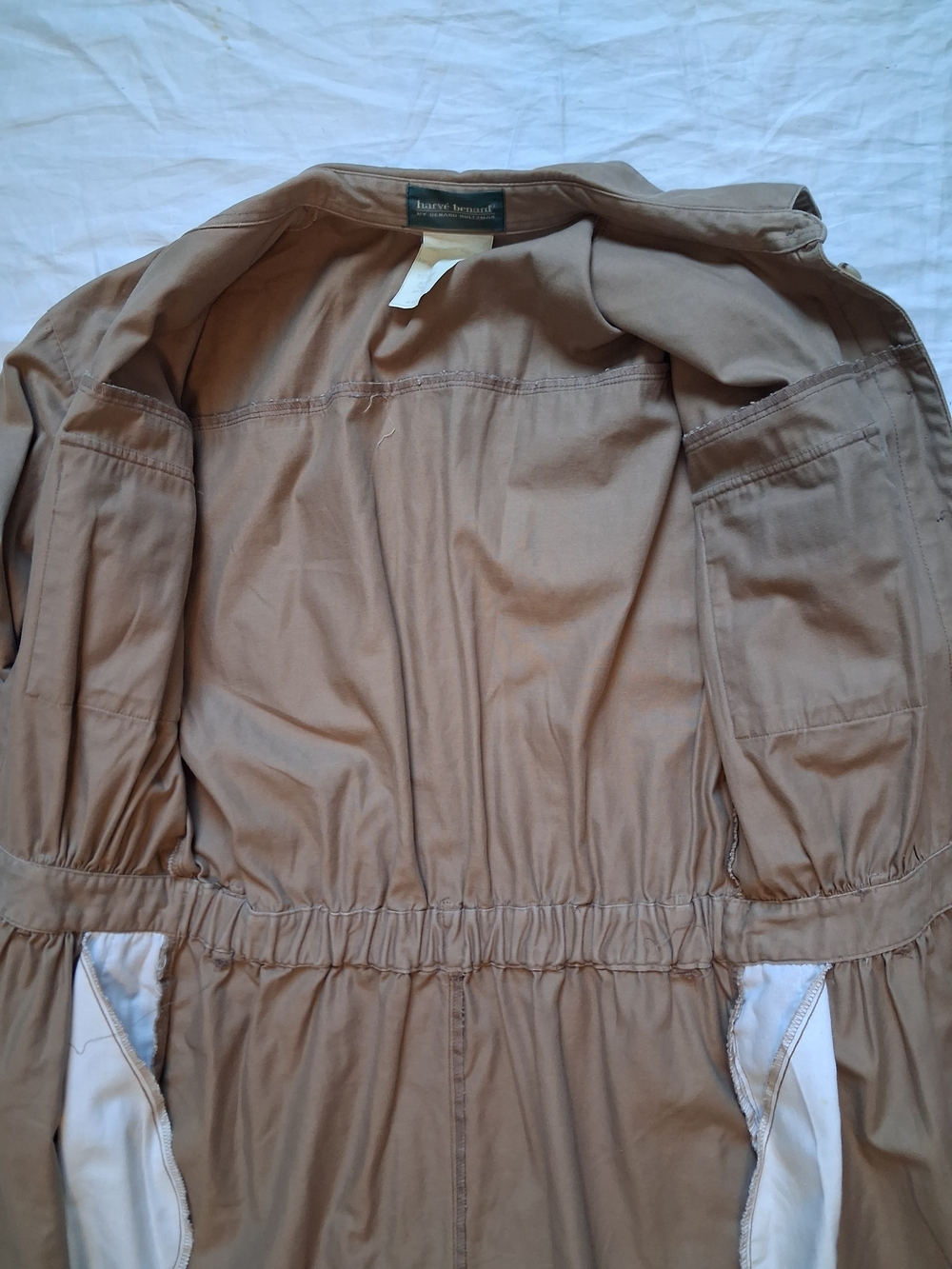 Harve Benard Shirt Dress Taupe Button-Front Utility Size 10 Vintage 80s - Picture 10 of 10